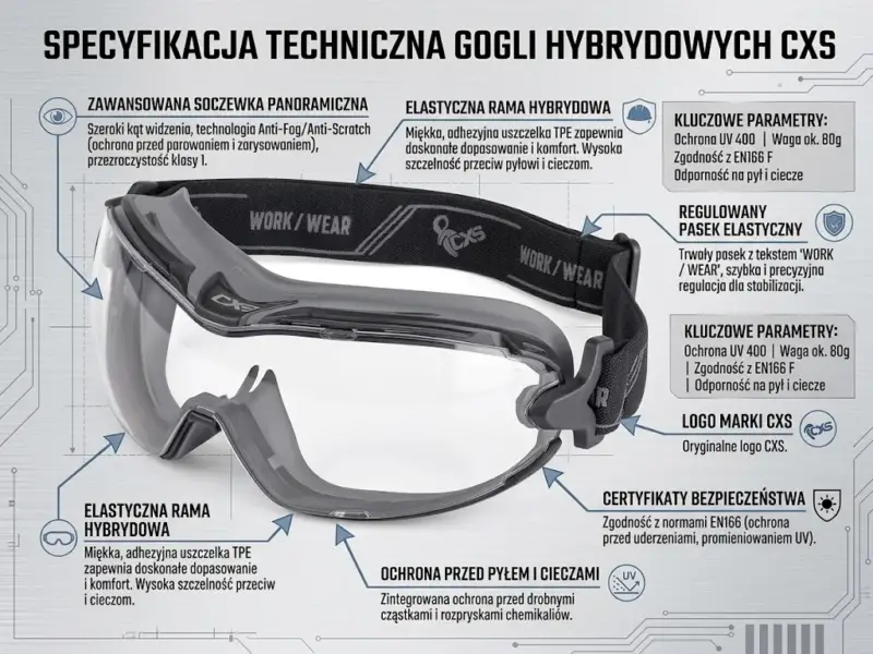 Zamknięte okulary BHP SKARA