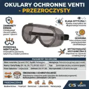 Przezroczyste gogle ochronne Venti