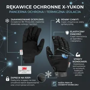 Ocieplane rękawice robocze X-YUKON